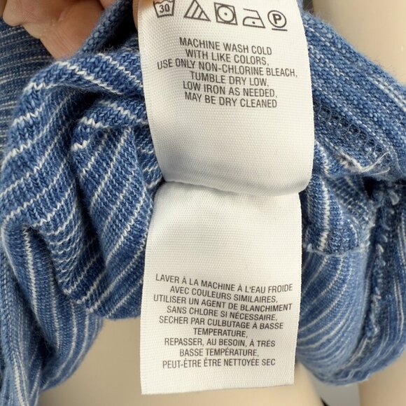 ANTHROPOLOGIE Postmark Large Indigo Blue White Striped Mock Neck Tank Top M‎ - Picture 6 of 7